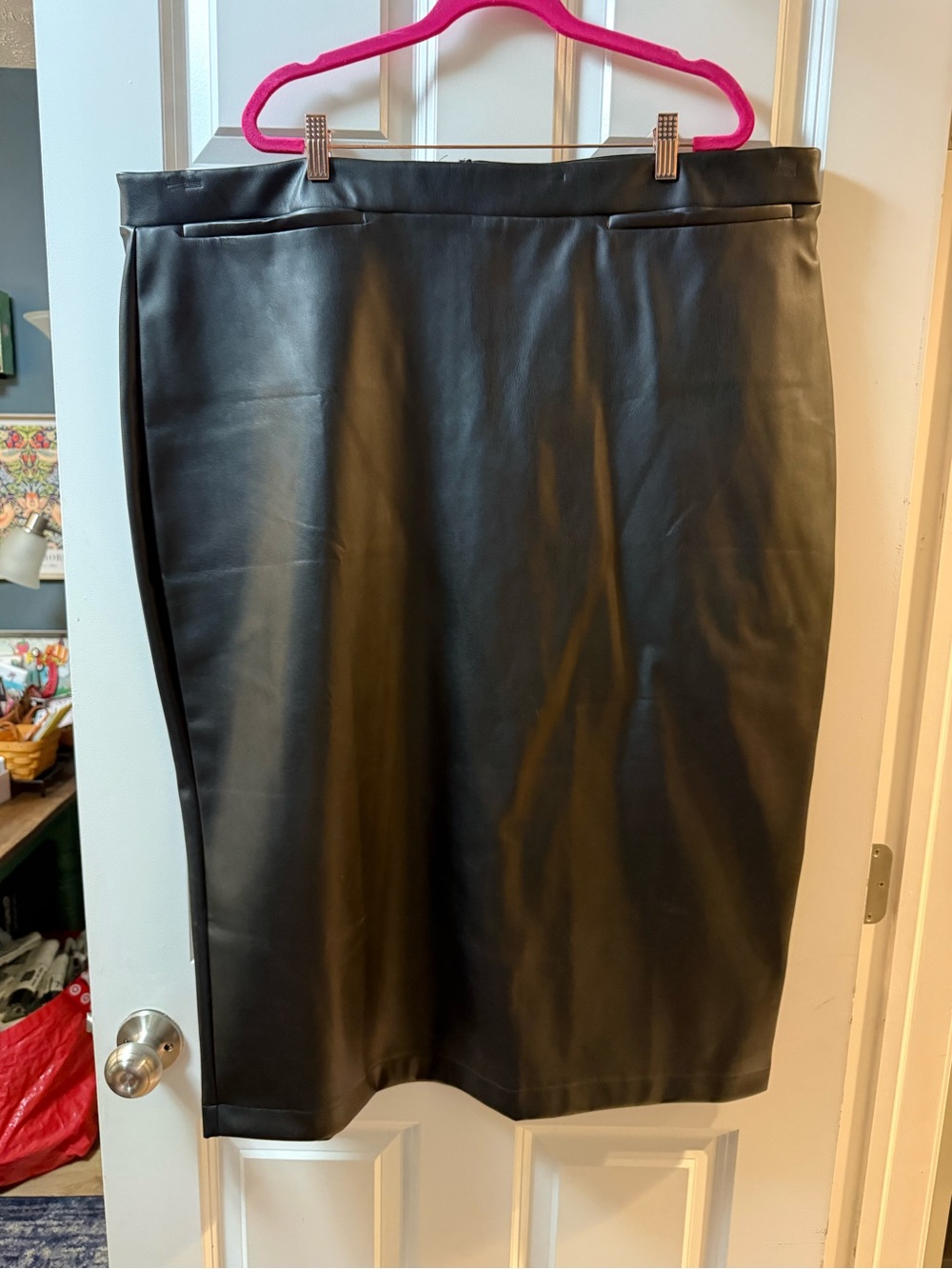 Lane Bryant Black Faux Leather Pencil Skirt